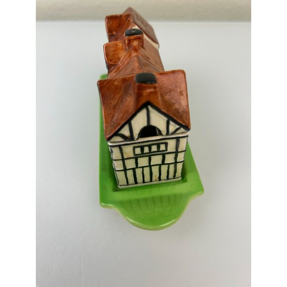 Beswick England 1940s Tudor-Style Cottages Salt Pepper & Sugar Set on Tray VTG - Picture 4 of 16